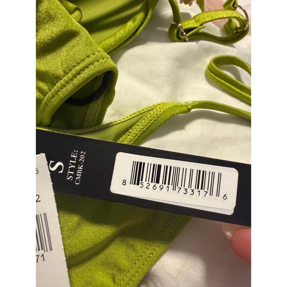 $60 NWT green BATHING SUIT TOP AND BOTTOM Catherine Malagrino small - Picture 5 of 6